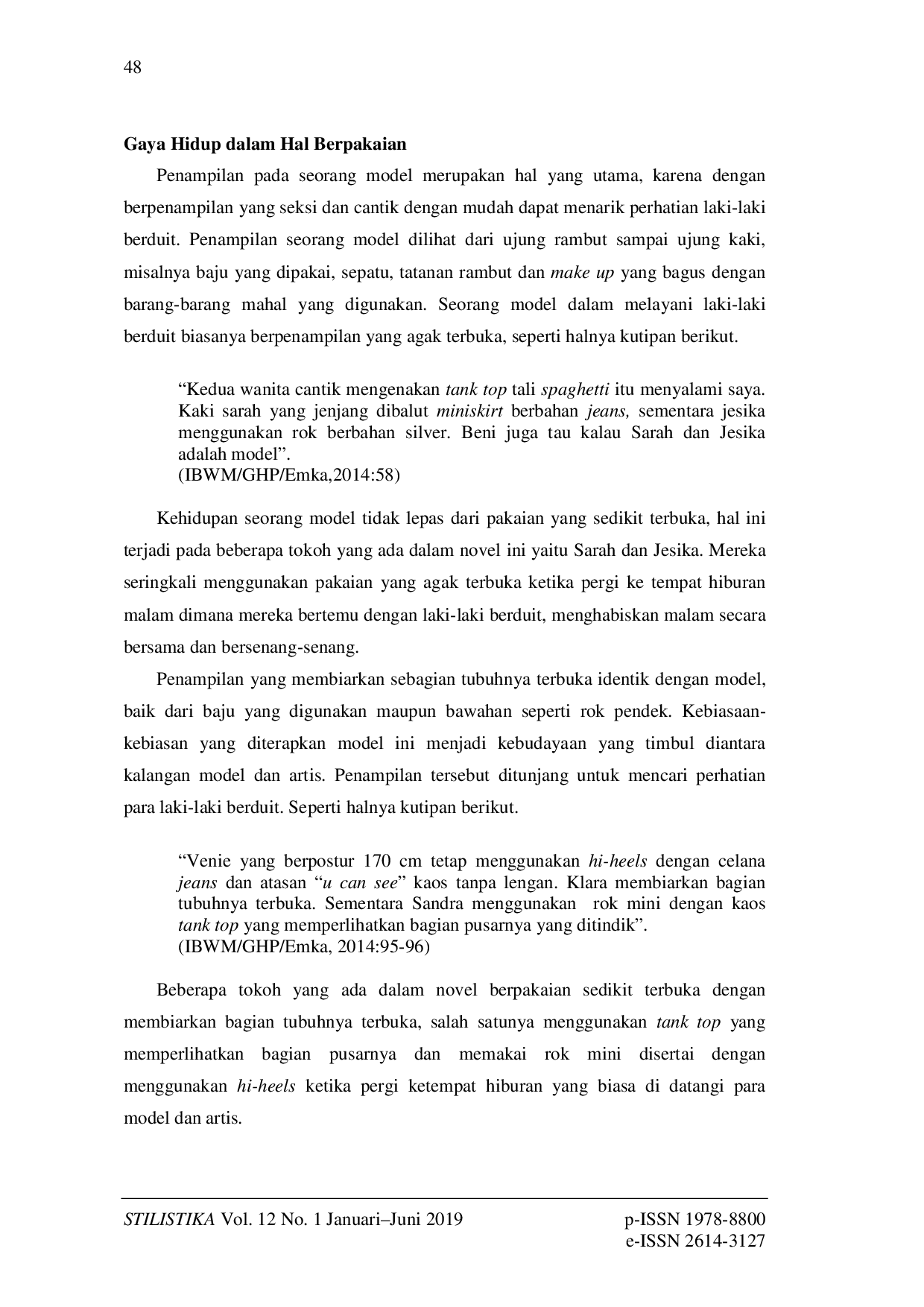 JURIS Gaya Hidup Hedonis dalam Novel In Bed With Model Karya Moammar Emka