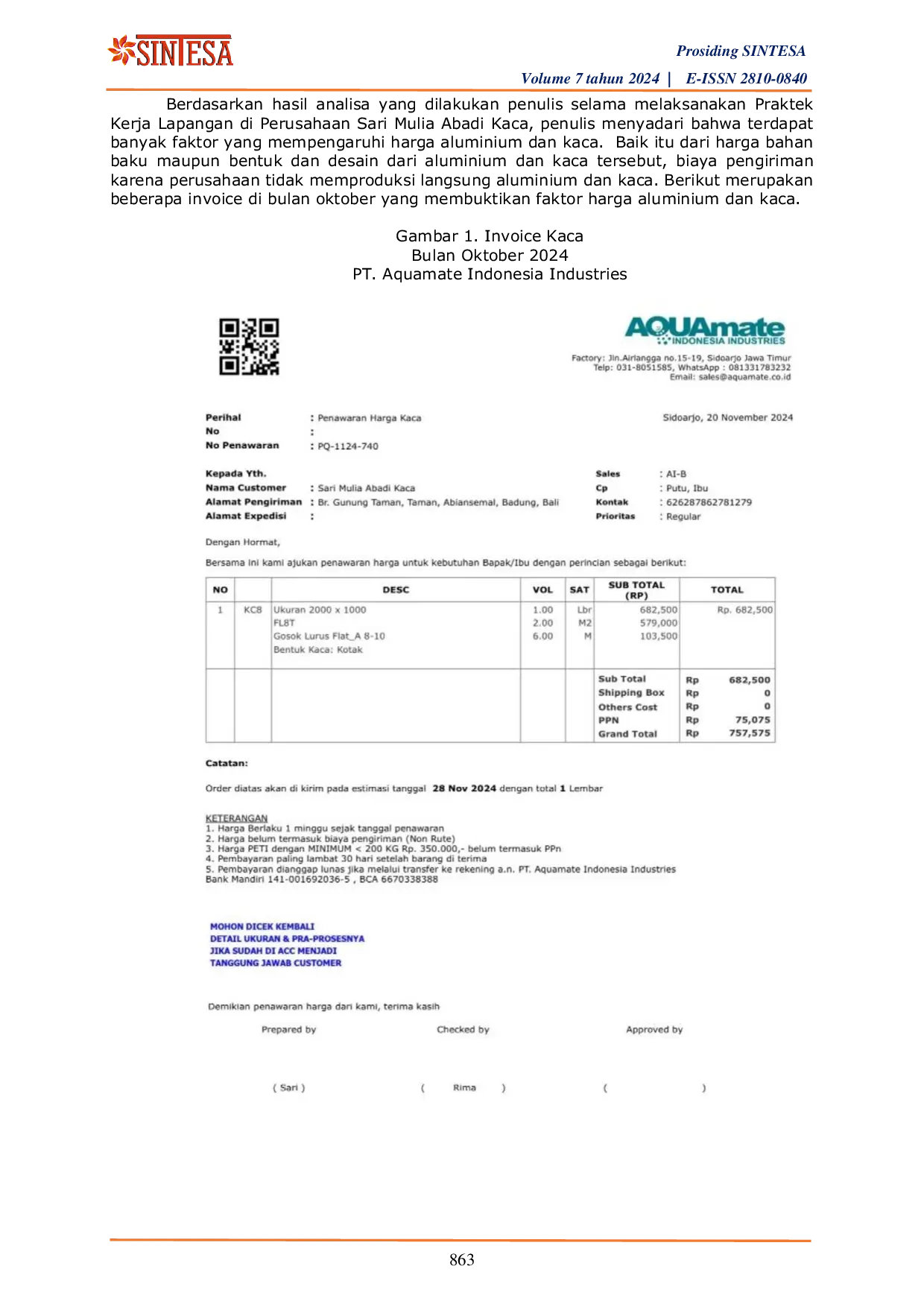 JURIS Analisis Faktor yang Memengaruhi Harga Aluminium dan Kaca Sebagai Bahan Baku Produksi pada Perusahaan Sari Mulia Abadi Kaca