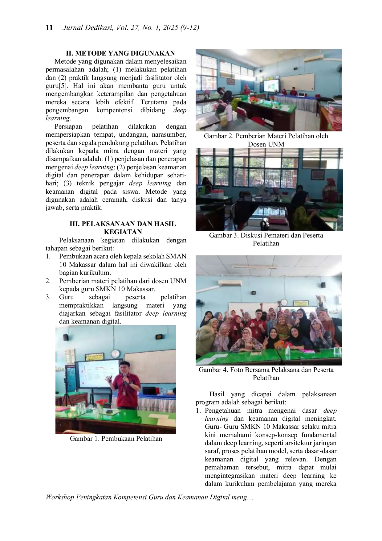 JURIS Workshop Peningkatan Kompetensi Guru dan Keamanan Digital menggunakan Deep Learning