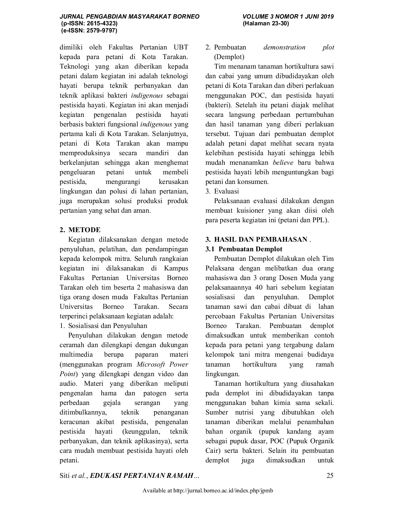 JURIS Edukasi Pertanian Ramah Lingkungan Berbasis Mikroorganisme Indigenous Pada Kelompok Tani Di Kota Tarakan