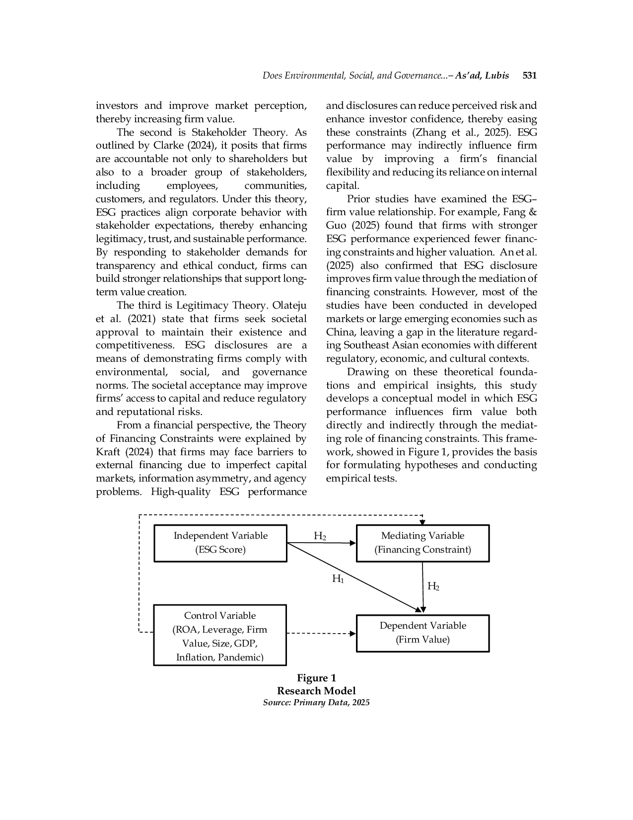JURIS Does Environmental Social and Governance Affect Firm Value The Mediating Role of Financing Constraints in Southeast Asia