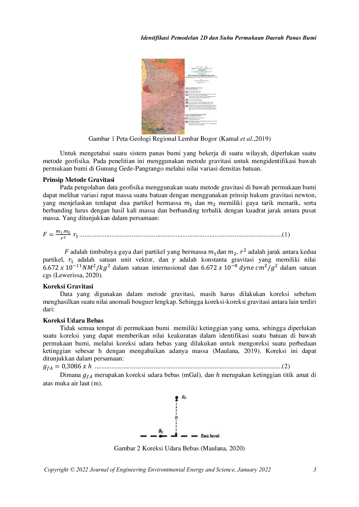 JURIS Identifikasi Pemodelan 2D dan Suhu Permukaan Daerah Panas Bumi Gunung Gede Pangrango Jawa Barat menggunakan Metode Gravitasi