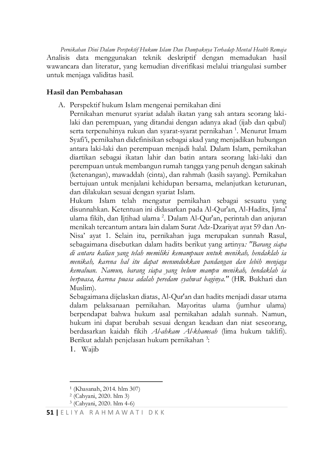 JURIS The EARLY MARRIAGE FROM THE PERSPECTIVE OF ISLAMIC LAW AND ITS IMPACT ON MENTAL HEALTH OF YOUTH