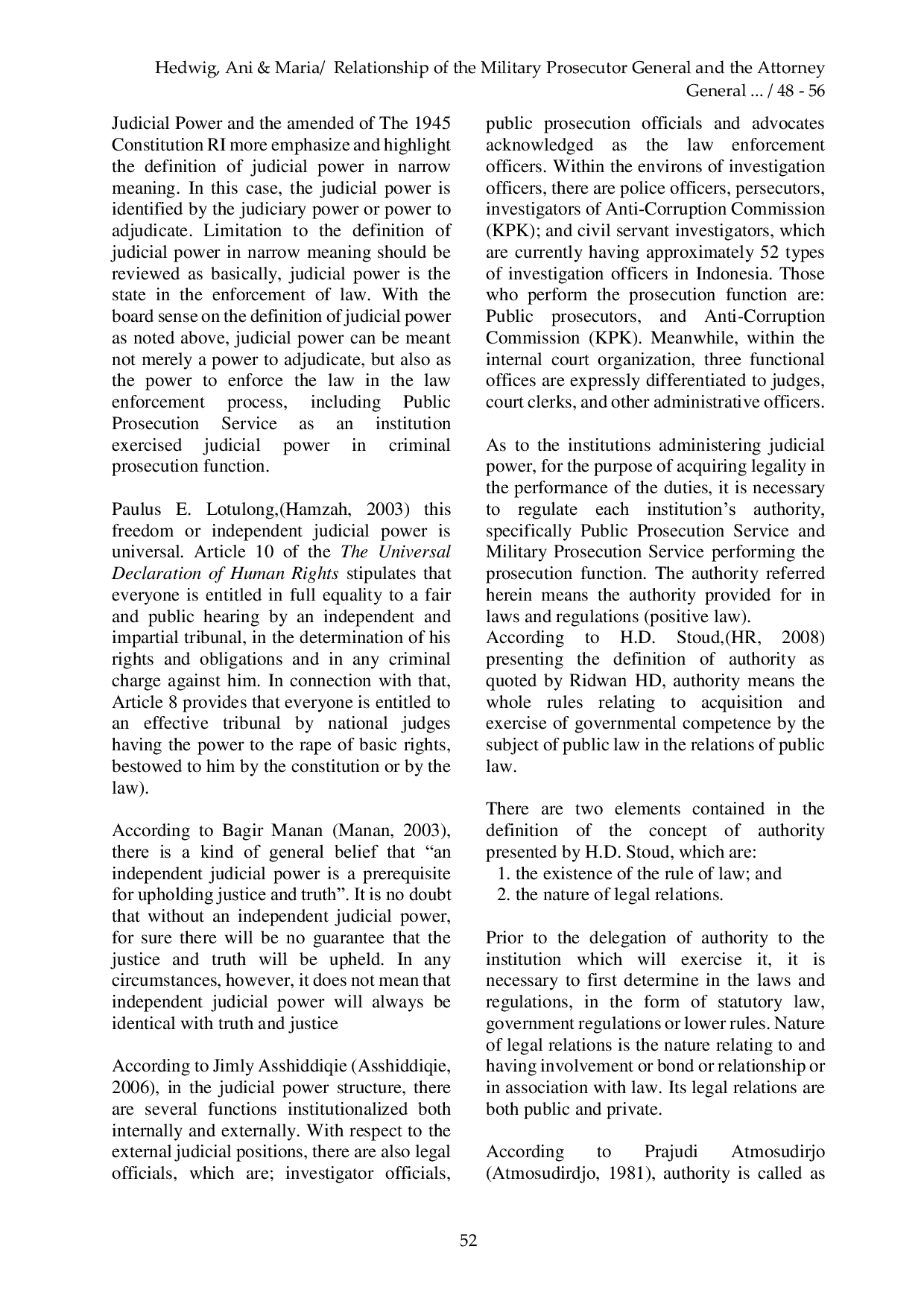 JURIS Relationship of The Military Prosecutor General And The Attorney General in The Prosecution Function
