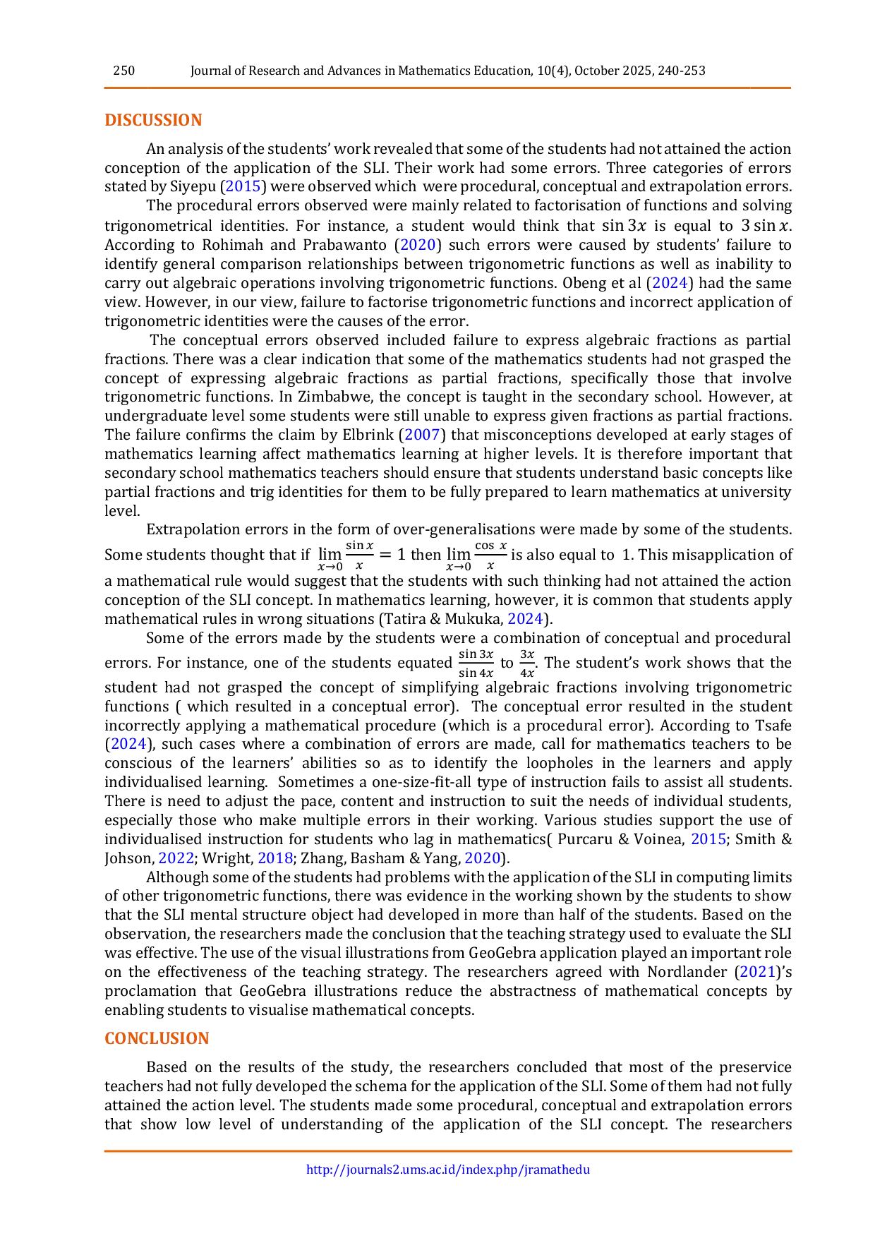 JURIS An APOS analysis of preservice mathematics teachers understanding of limits of trigonometric functions