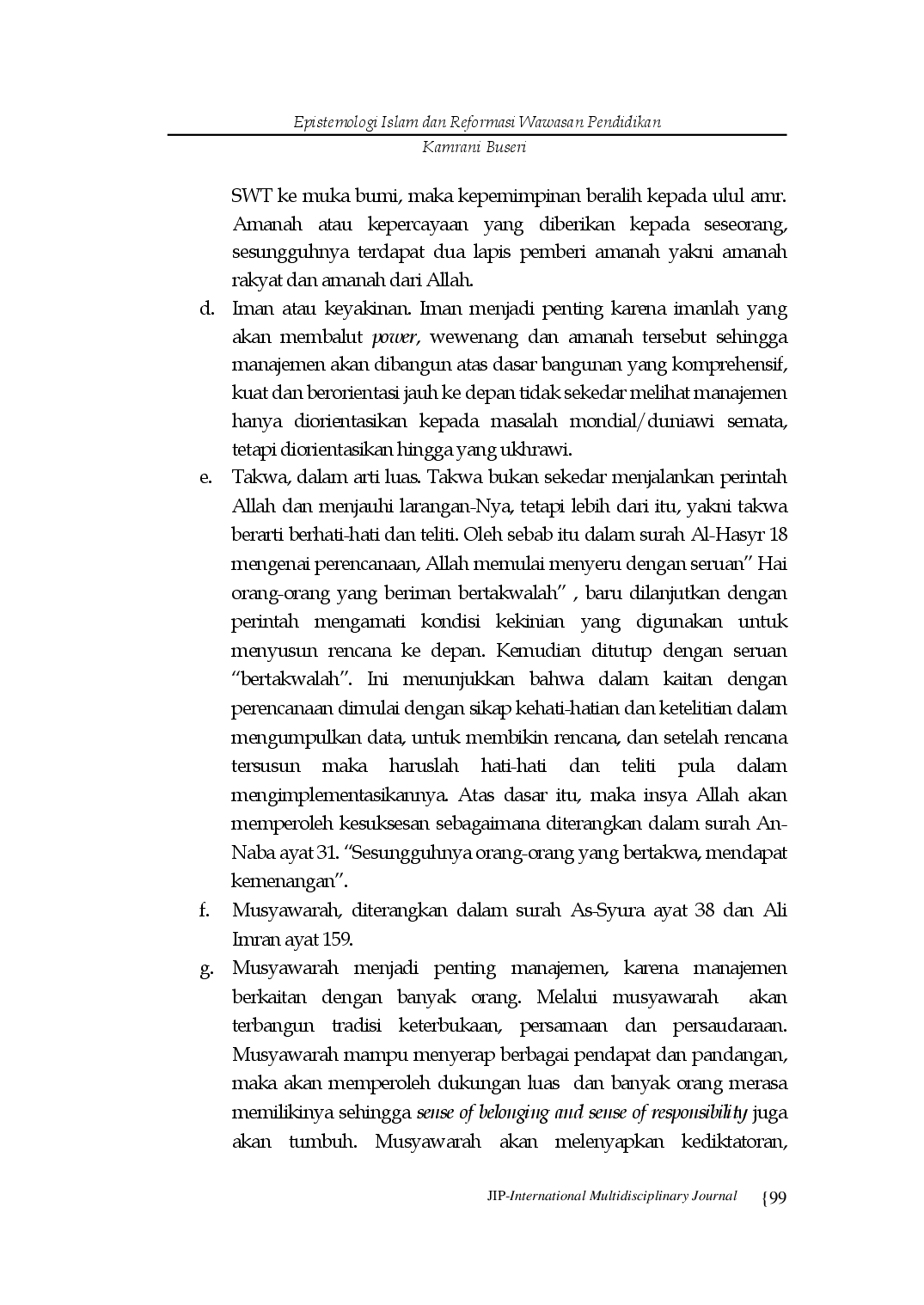 juris Epistemologi Islam Dan Reformasi Wawasan Pendidikan