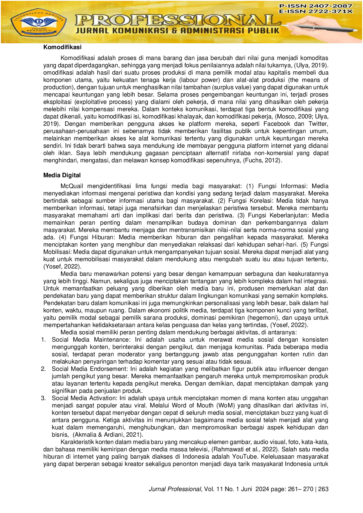 JURIS Komodifikasi Konten Anak dalam Perspektif Ekonomi Politik Media