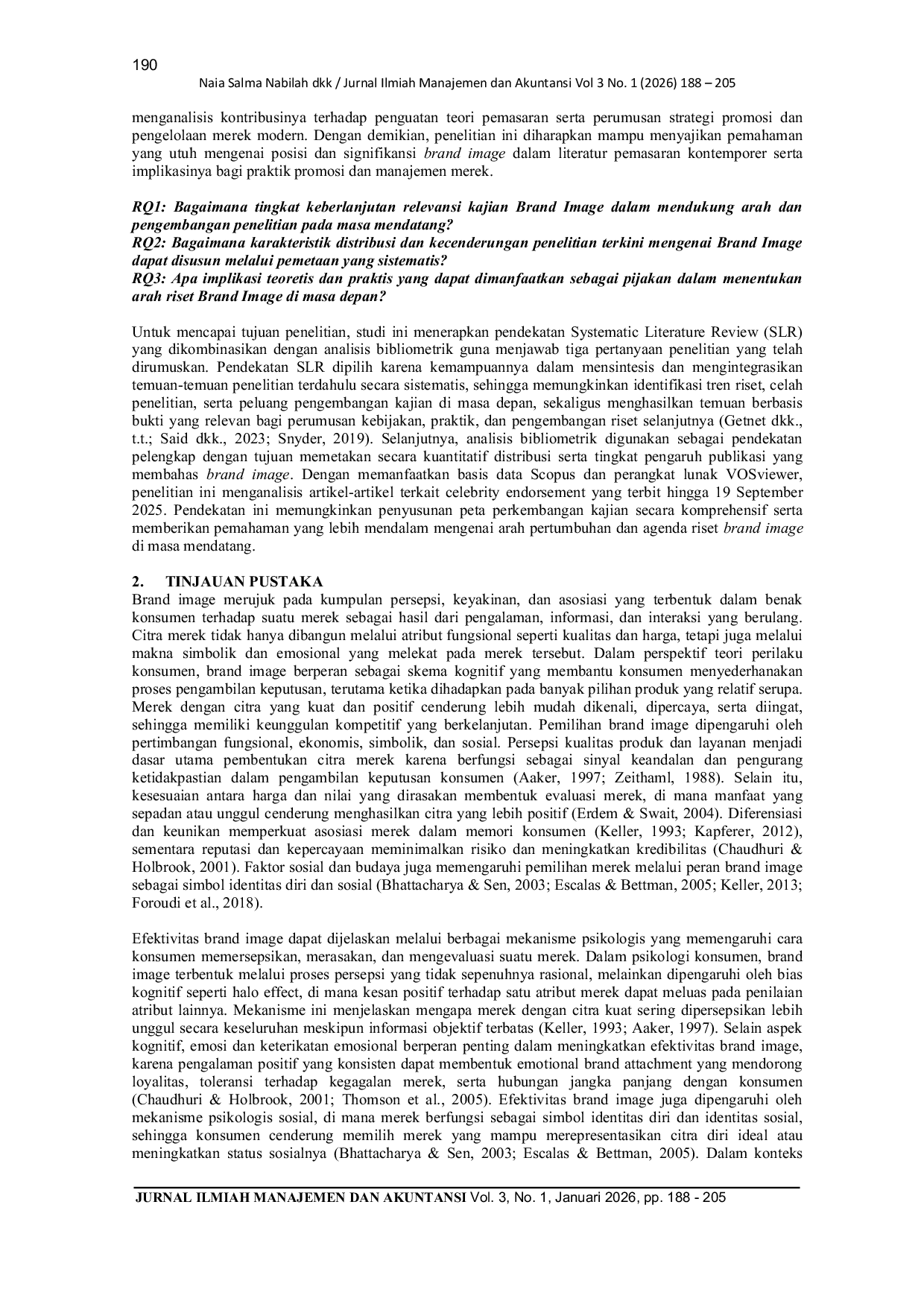 JURIS Brand Image Tinjauan Pustaka Sistematis Hibrida dan Analisis Bibliometrik