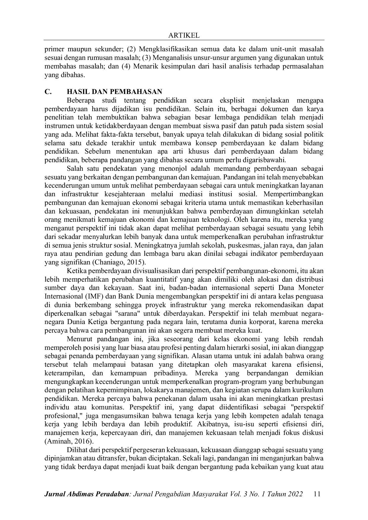 JURIS Pandangan Pendidikan Islam Kotemporer Terhadap Pemberdayaan Masyarakat