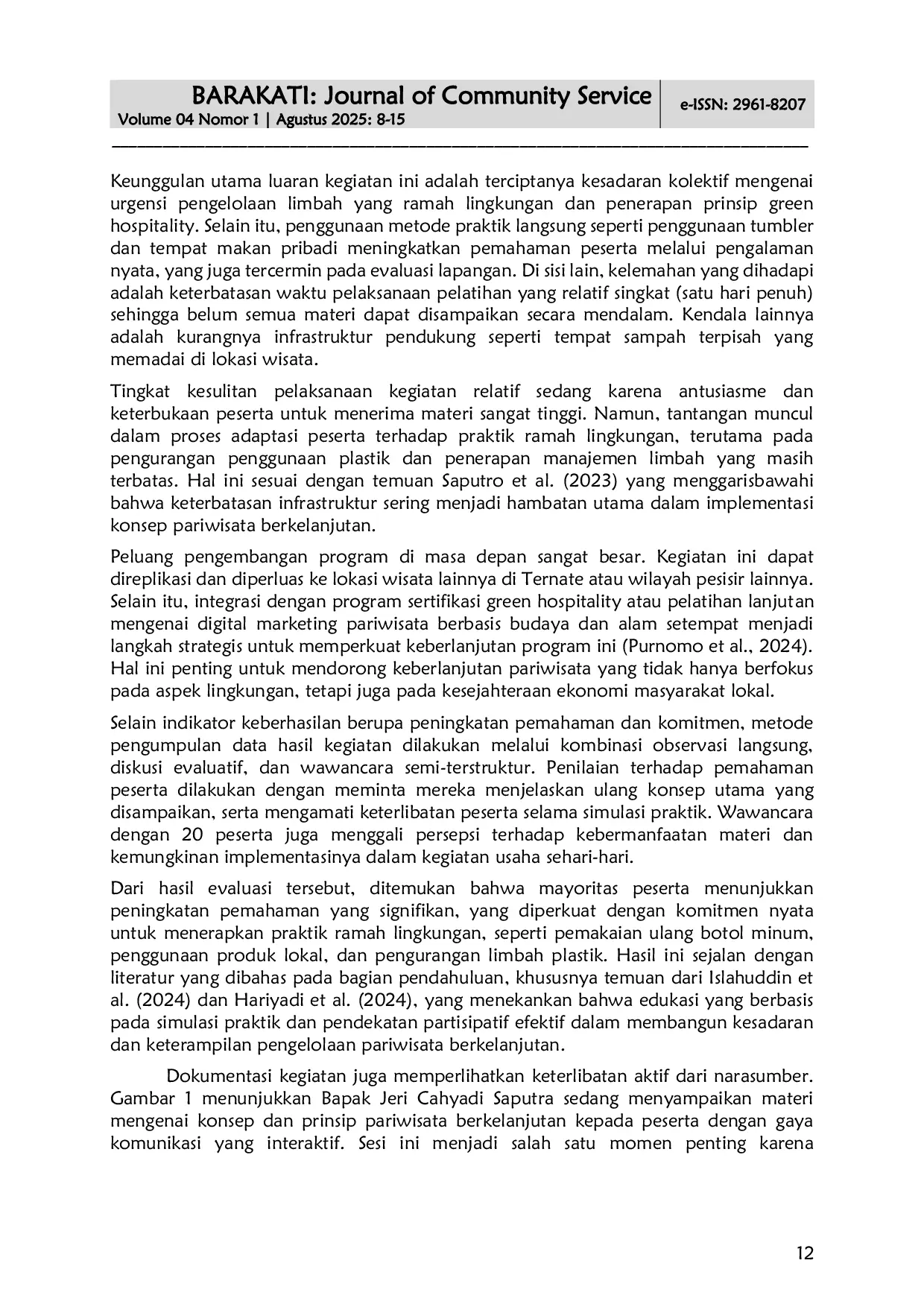 JURIS Edukasi Pariwisata Berkelanjutan Bagi Pelaku Bisnis di Pantai Kastela Pulau Ternate