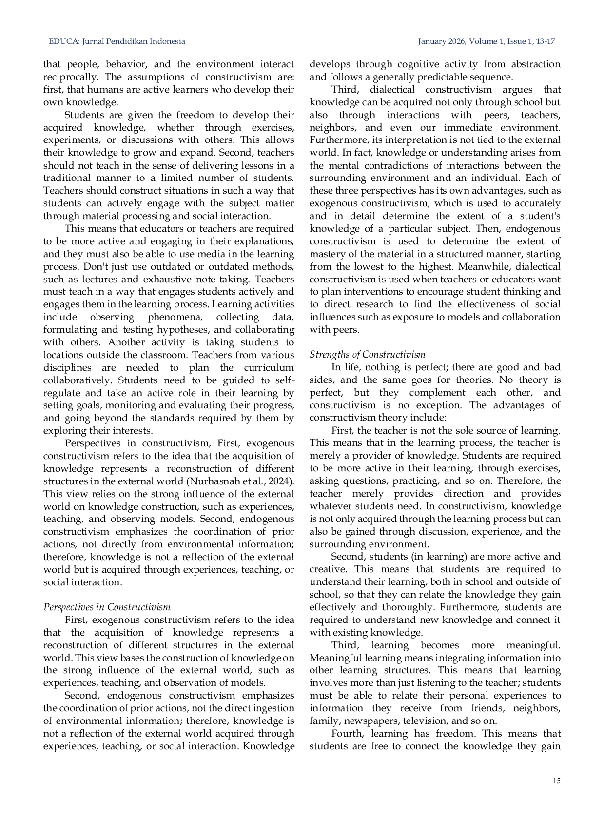 JURIS Constructivist Learning Theory