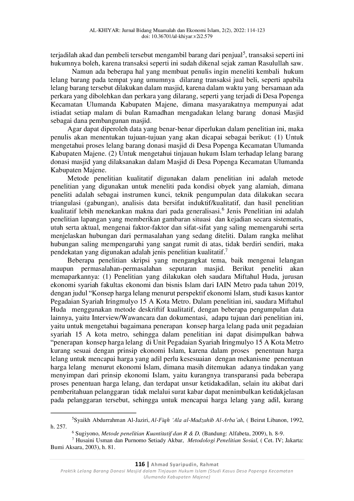 JURIS Praktik Lelang Barang Donasi Masjid dalam Tinjauan Hukum Islam Studi Kasus Desa Popenga Kecamatan Ulumanda Kabupaten Majene