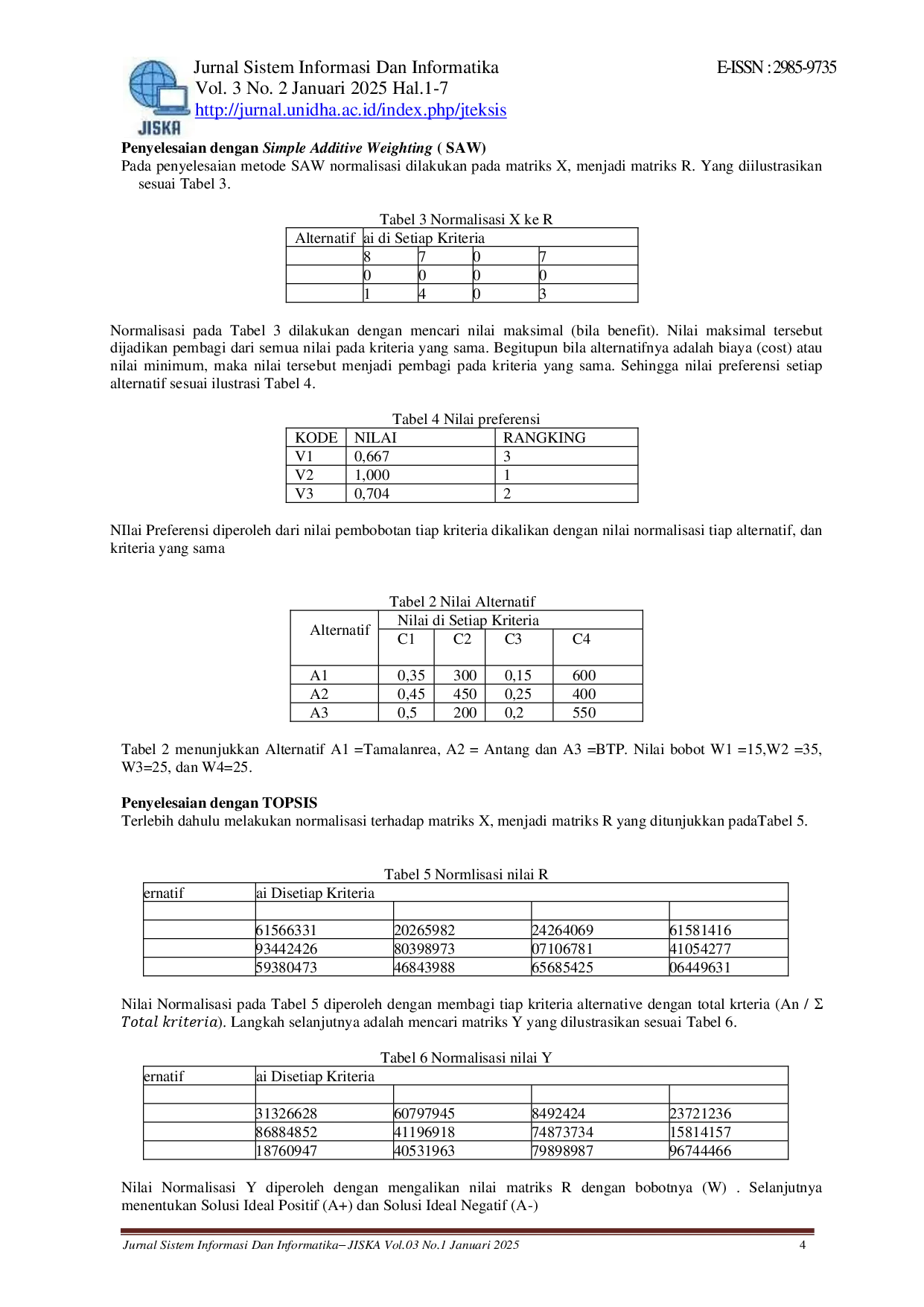 juris Jurnal Perbandingan Analisis Metode Saw Dan Topsis Studi Kasus Percetakan
