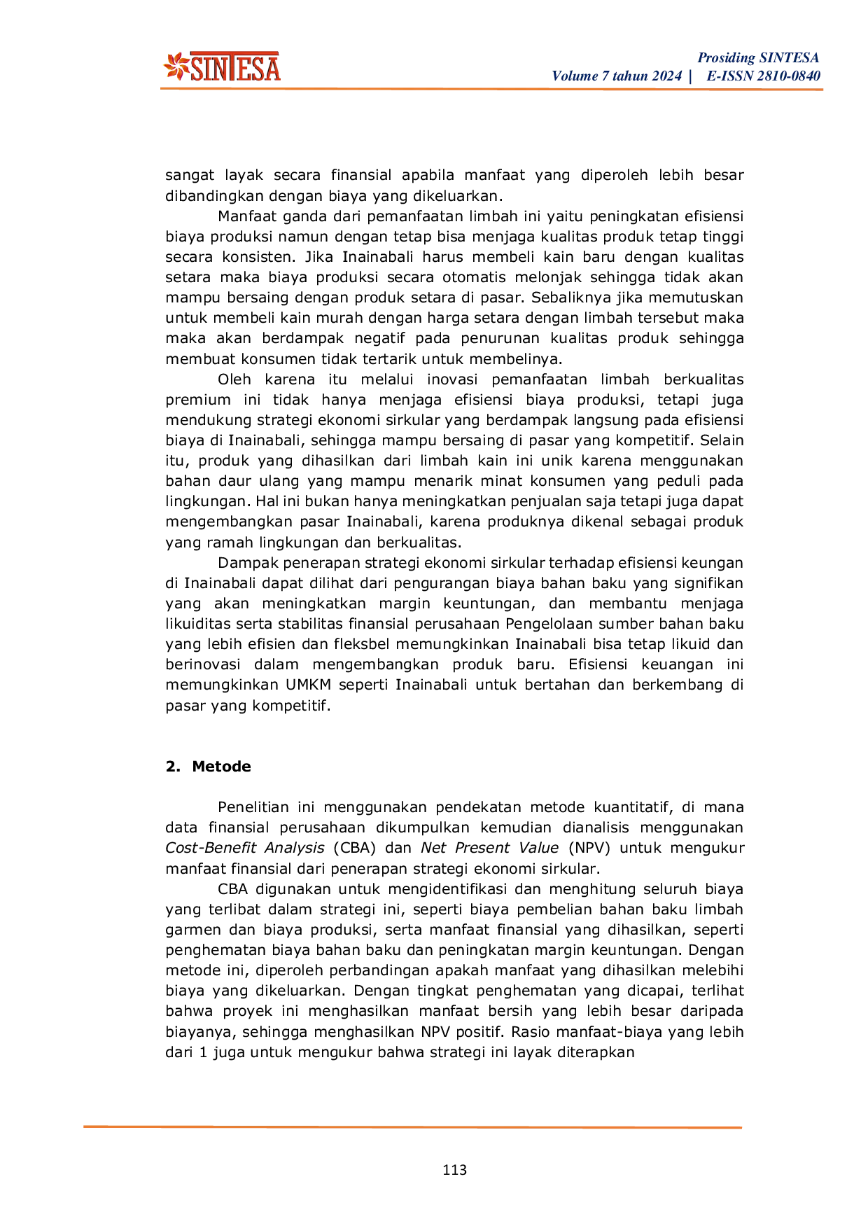 JURIS Solusi Inovatif Pemanfaatan Limbah Garmen Untuk Efisiensi Biaya Di Inainabali Penerapan Strategi Ekonomi Sirkular