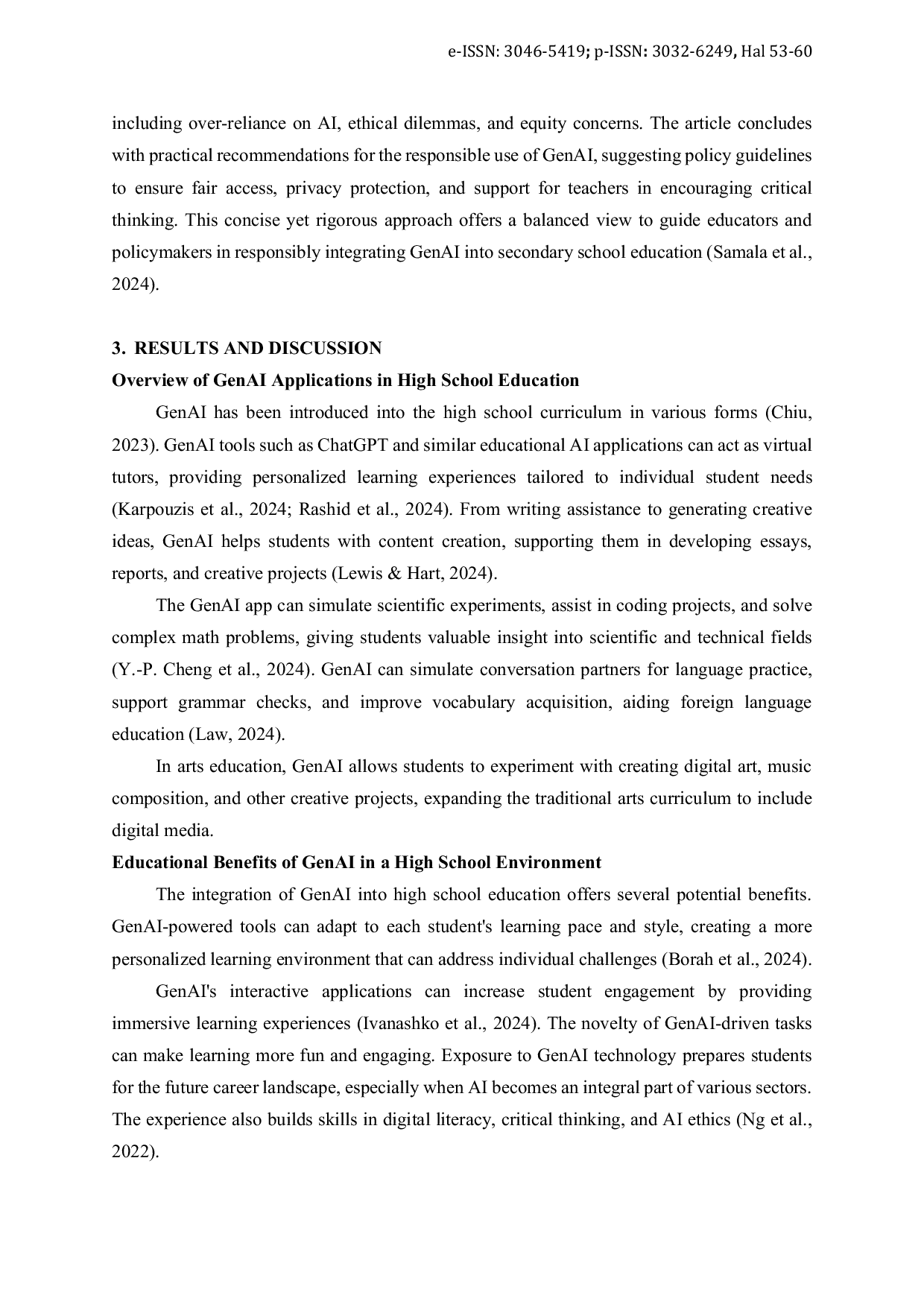 JURIS Evaluating the Impact of GenAI in High School Education A Critical Review