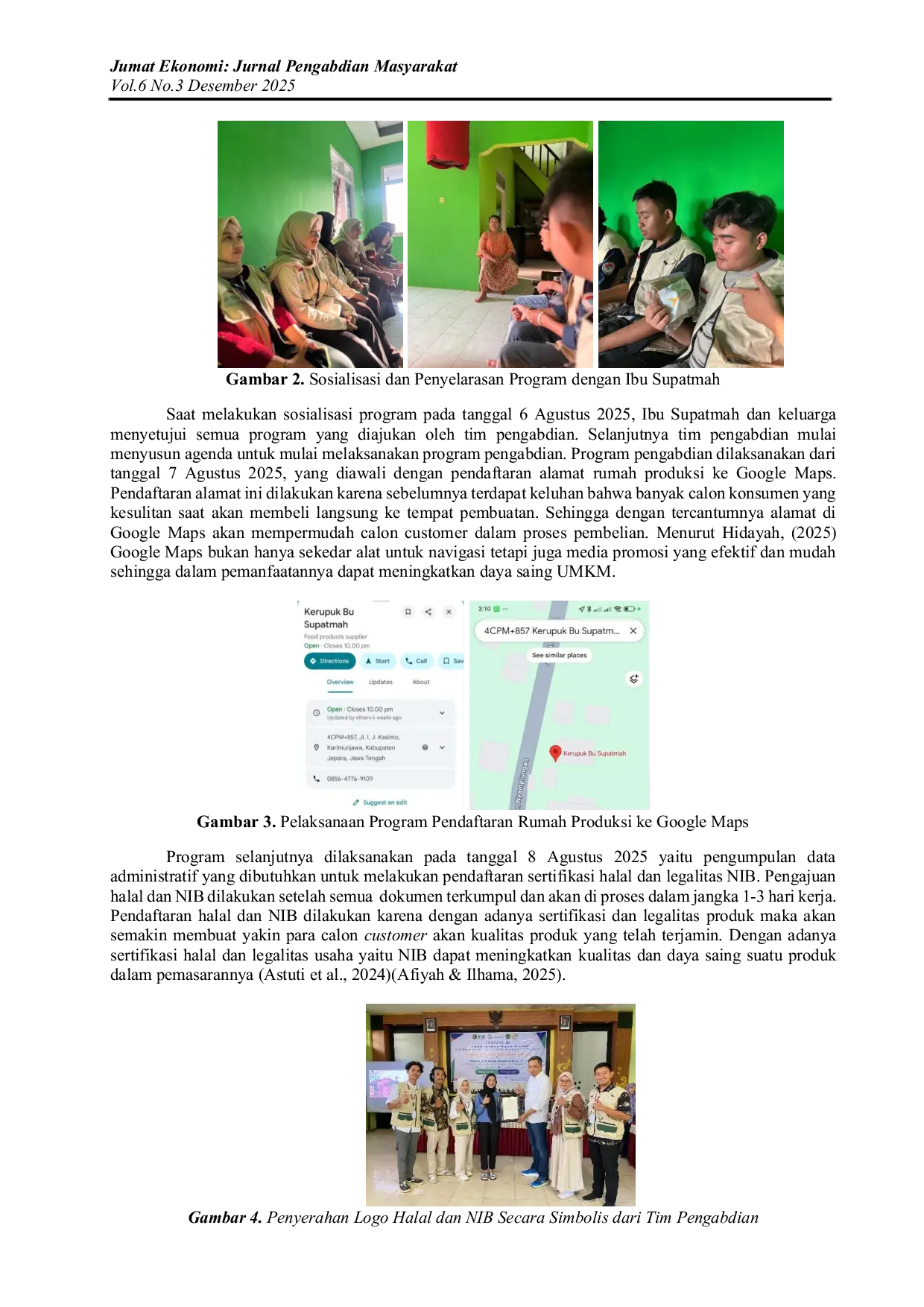 JURIS Peningkatan Daya Saing UMKM Kerupuk Ibu Supatmah Melalui Pendaftaran Halal NIB Shopee dan Rebranding