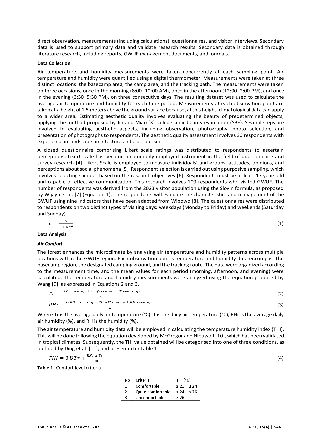 juris Potensi Pengembangan Ekowisata Berbasis Kenyamanan Lingkungan di Area Hutan Universitas Gunung Walat Sukabumi Indonesia