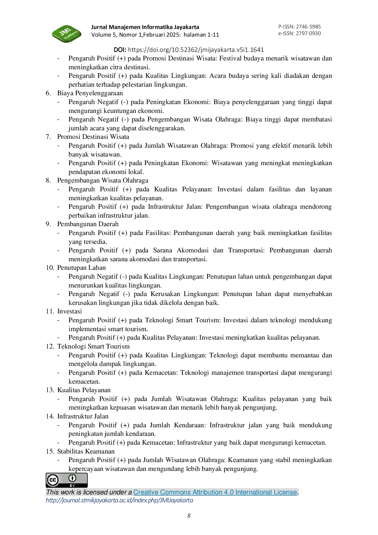 JURIS Model Dinamis Causal Loop Diagram CLD dalam Perencanaan Pariwisata Olahraga yang Smart dan Berkelanjutan