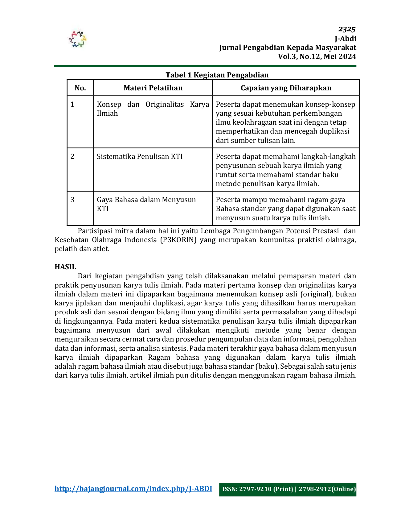 JURIS Workshop Menulis Karya Ilmiah dalam Bidang Olahraga dan Kesehatan