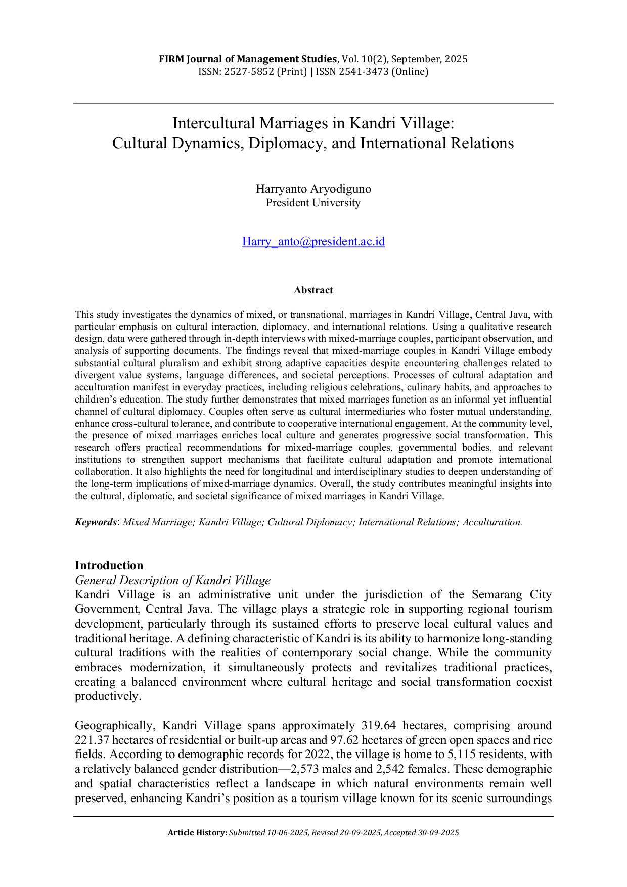 JURIS Intercultural Marriages in Kandri Village Cultural Dynamics Diplomacy and International Relations