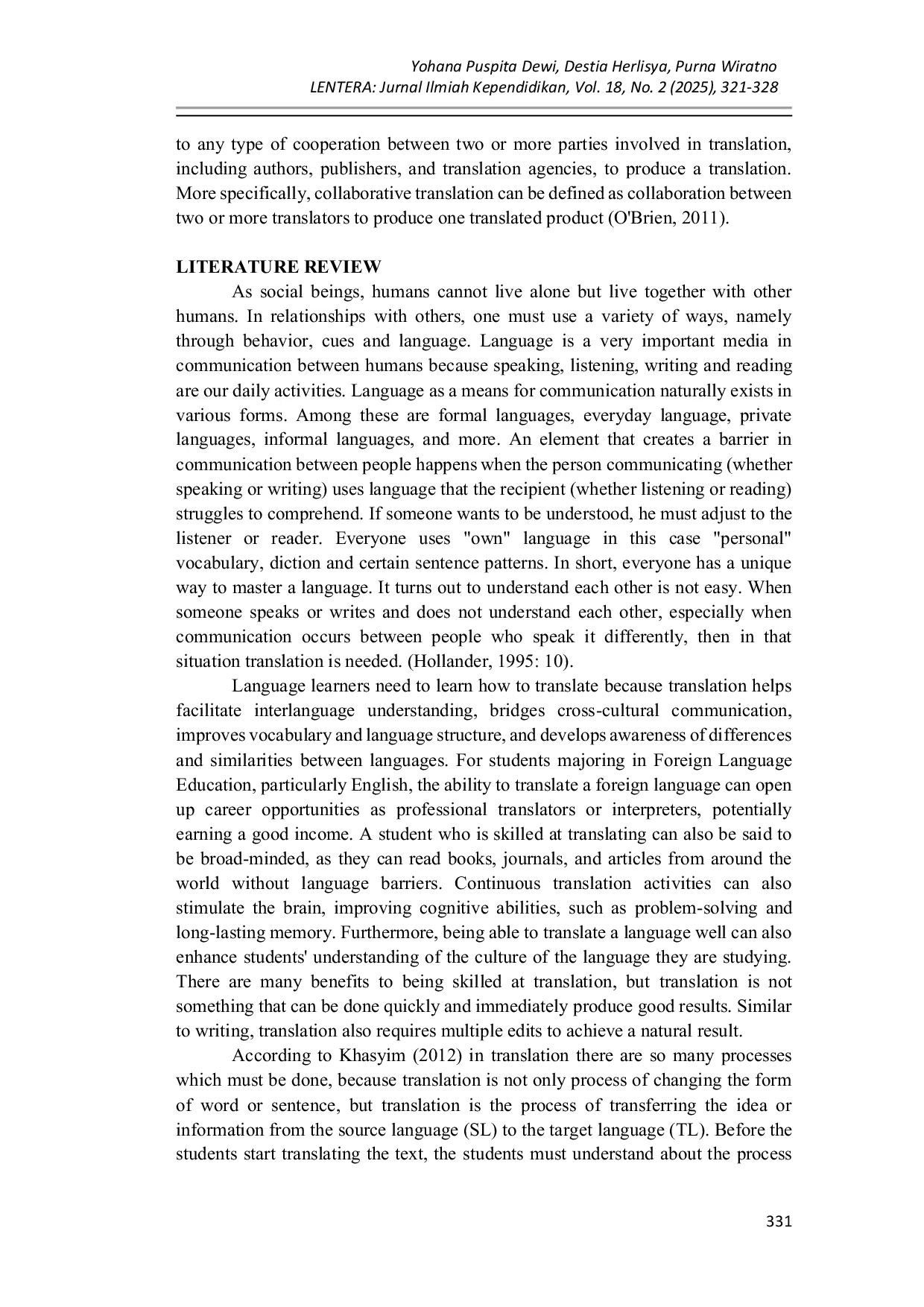 JURIS Collaborative Translation as a Teaching Technique to Improve Students Translation Ability