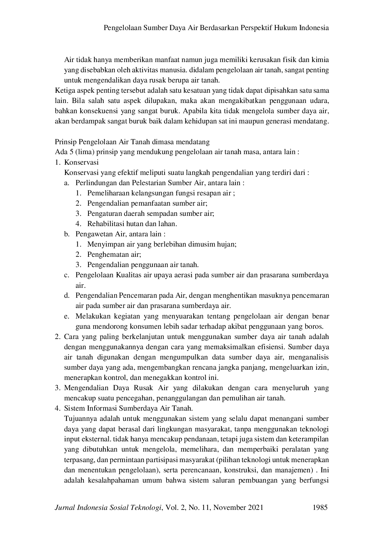 JURIS Pengelolaan Sumber Daya Air Berdasarkan Perspektif Hukum Indonesia