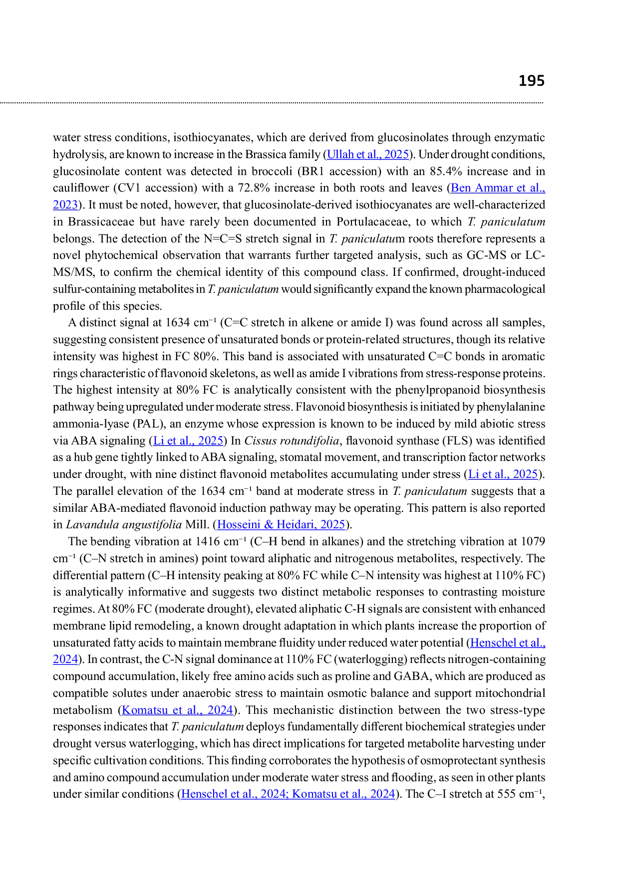 JURIS Water Stress Effects on Growth Physiology and Bioactive Metabolite Accumulation in Javanese Ginseng Talinum paniculatum Gaertn