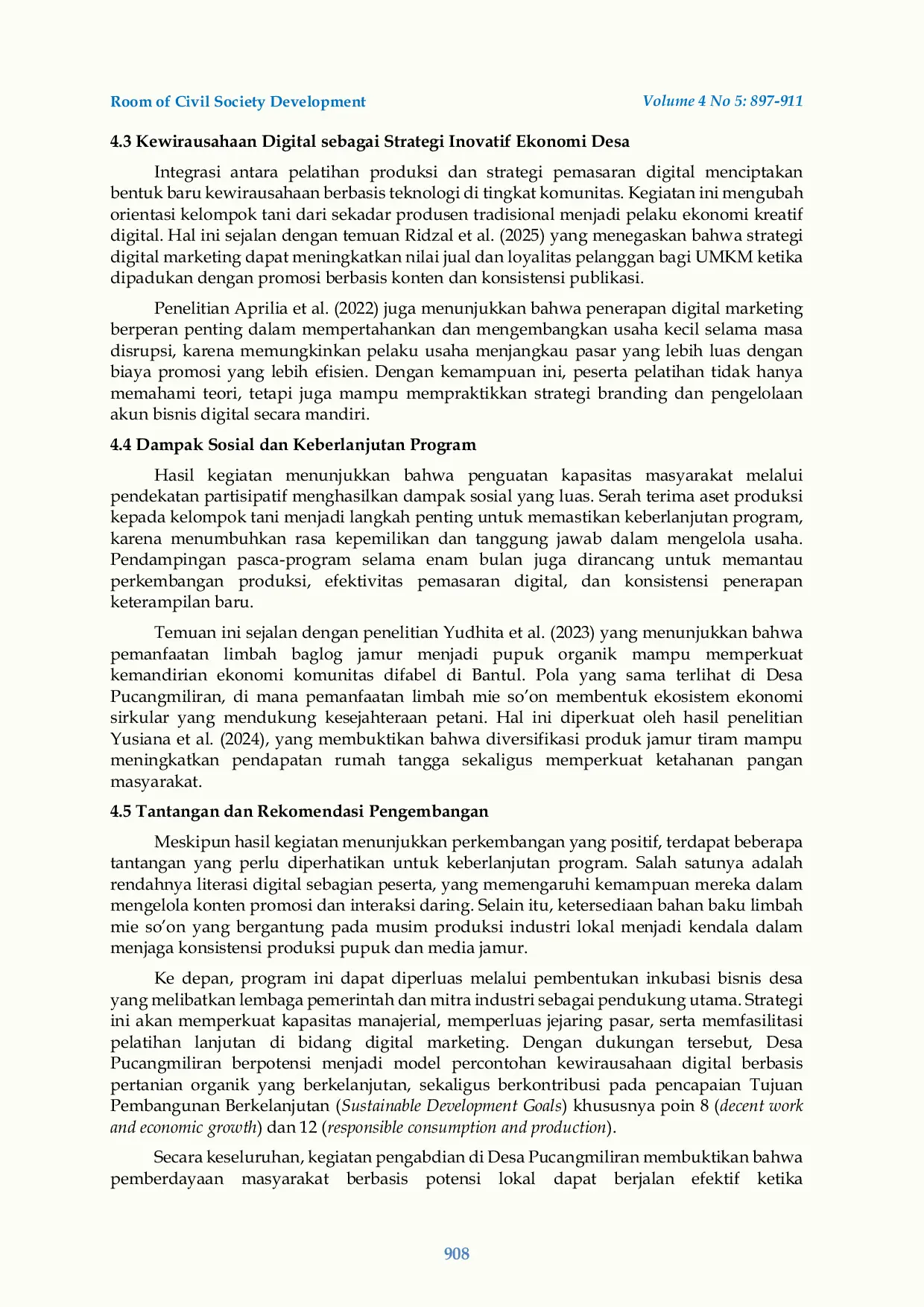 JURIS Pemberdayaan Wirausaha Komunitas Berbasis Limbah Industri Mie So on dan Pemasaran Digital di Desa Pucangmiliran