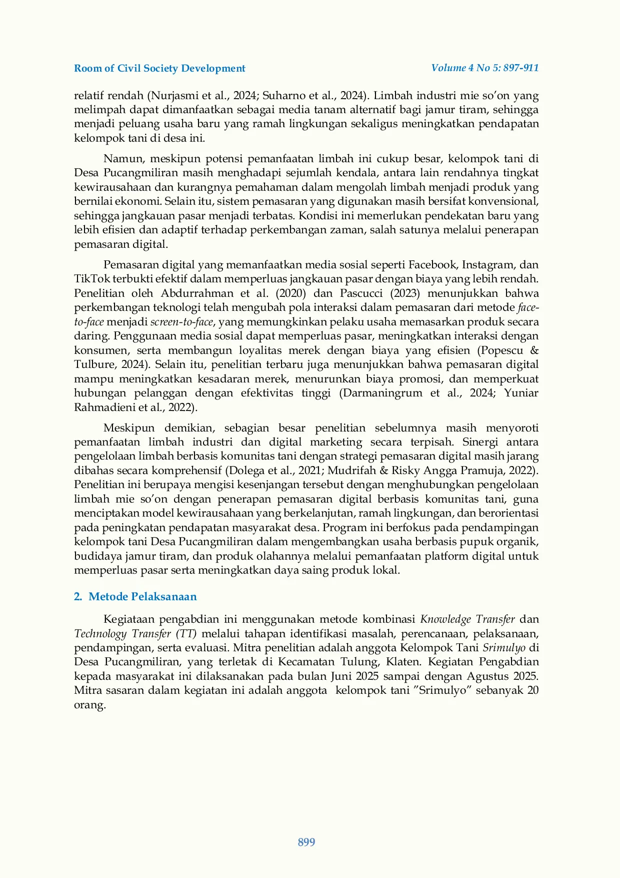 JURIS Pemberdayaan Wirausaha Komunitas Berbasis Limbah Industri Mie So on dan Pemasaran Digital di Desa Pucangmiliran