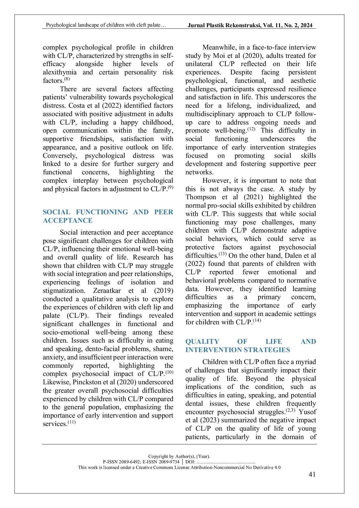 JURIS Psychological Landscape of Children With Cleft Palate A Comprehensive Review