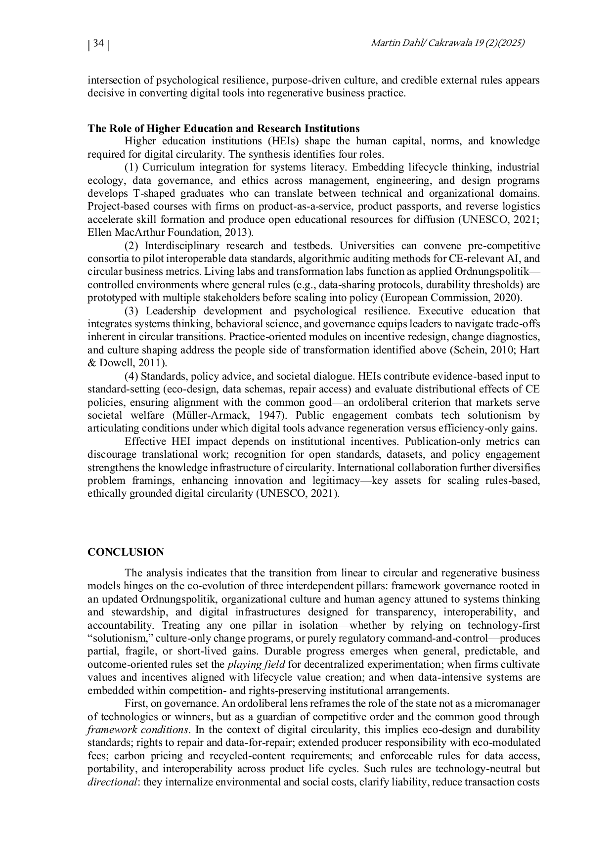 JURIS From Ordnungs politik to Digital Circularity Governance Culture and Human Agency in the Transition to Regenerative Business Models