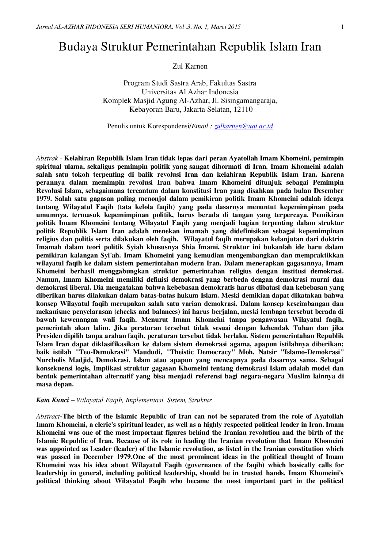 JURIS Budaya Struktur Pemerintahan Republik Islam Iran