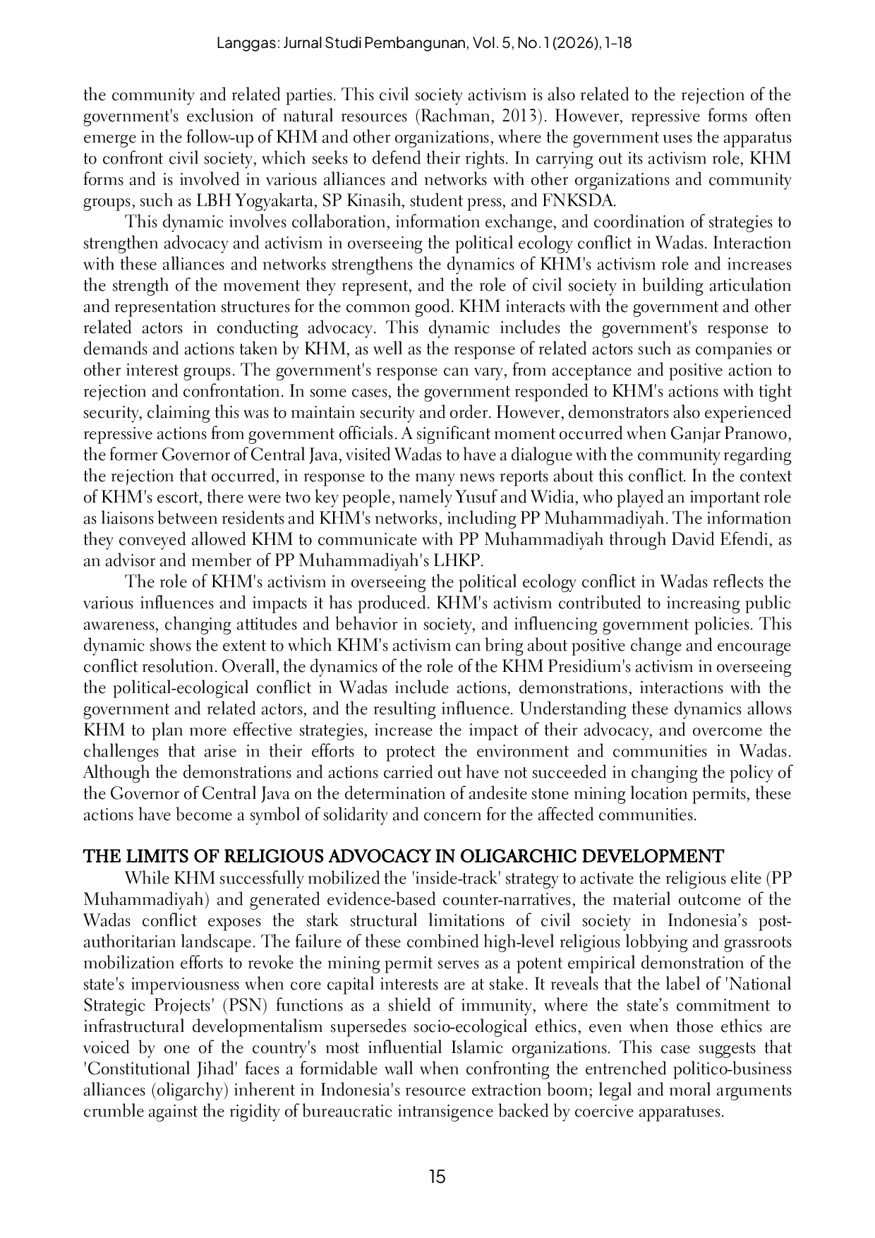 JURIS The Strategic Resistance of Muhammadiyah Green Cadres in the Wadas Socio Ecological Conflict