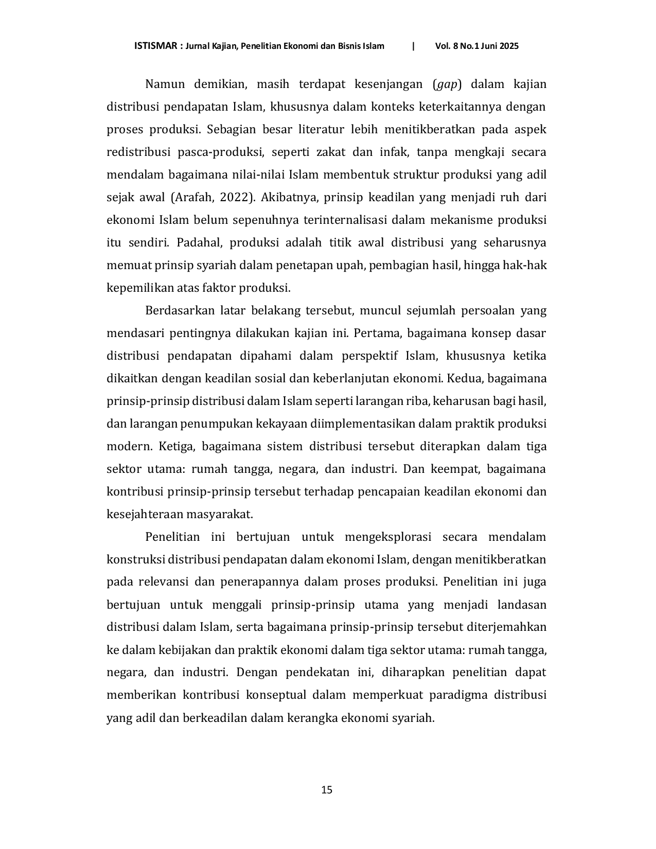 JURIS Prinsip Distribusi Pendapatan pada Produksi Menurut Islam