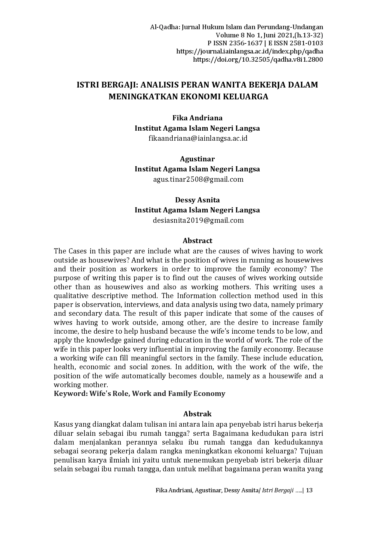 juris Istri Bergaji Analisis Peran Wanita Bekerja Dalam Meningkatkan Ekonomi Keluarga