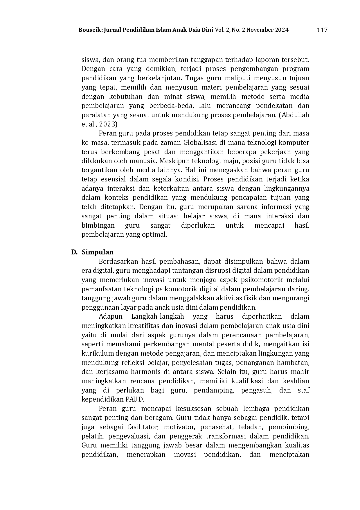 juris Peran Guru dalam Inovasi Pendidikan Anak Usia Dini Membangun Masa Depan Berkualitas