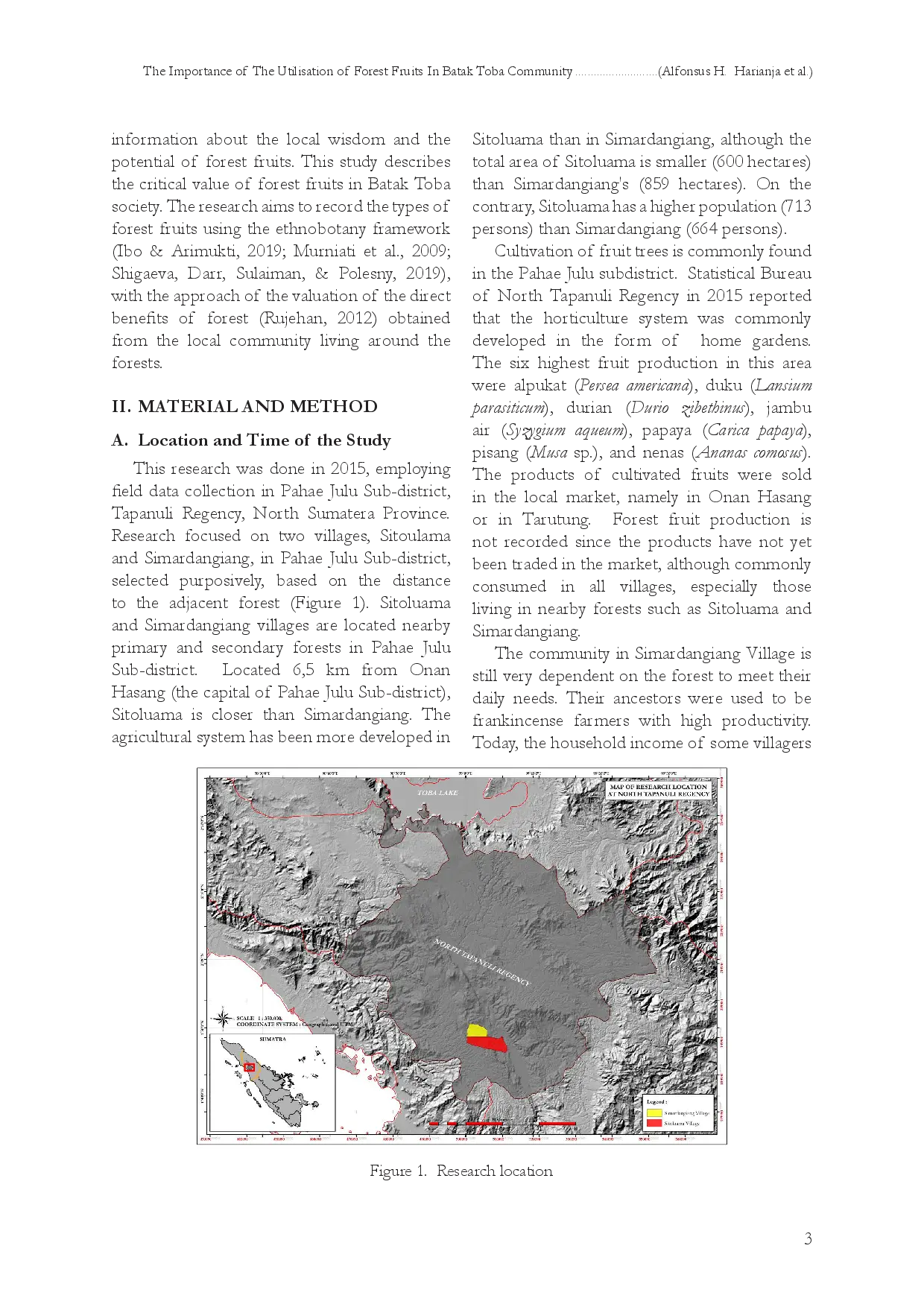 juris The Importance Of The Utilization Of Forest Fruits In Batak Toba Community