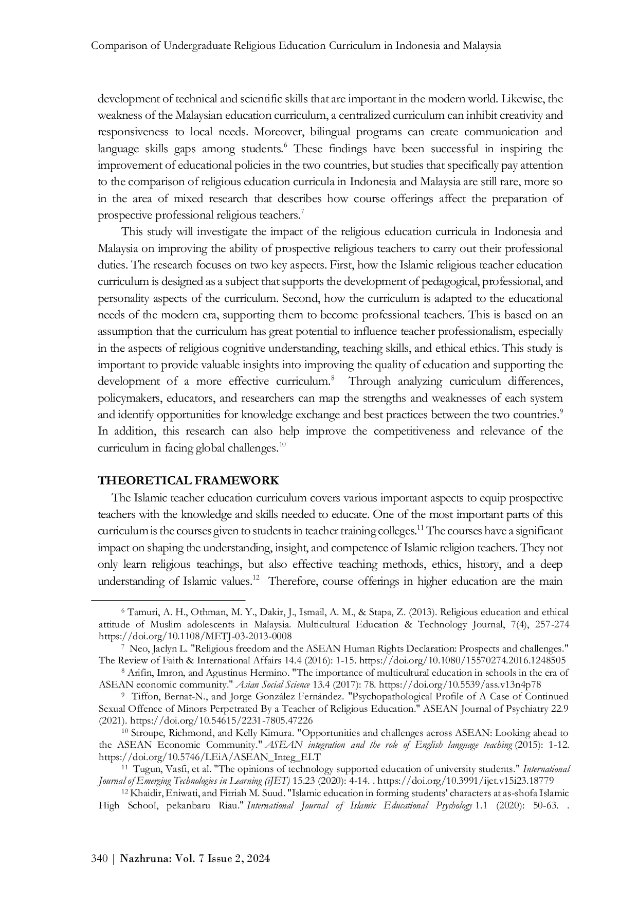 JURIS Comparison of Undergraduate Religious Education Curriculum in Indonesia and Malaysia