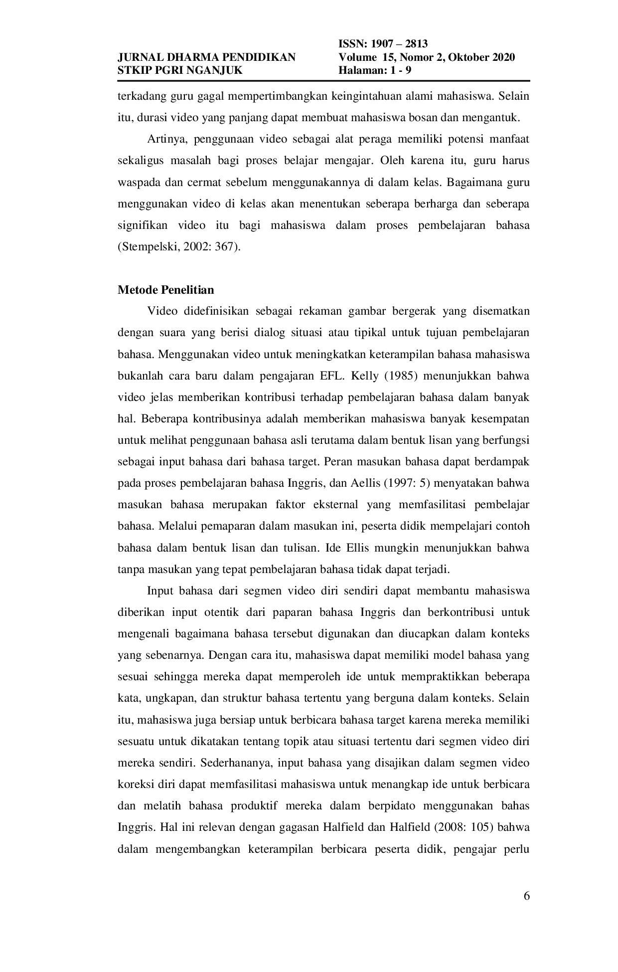 JURIS Meningkatkan Keterampilan Berbicara Mahasiswa Menggunakan Video Refleksi Diri dalam Kompetisi Pidato