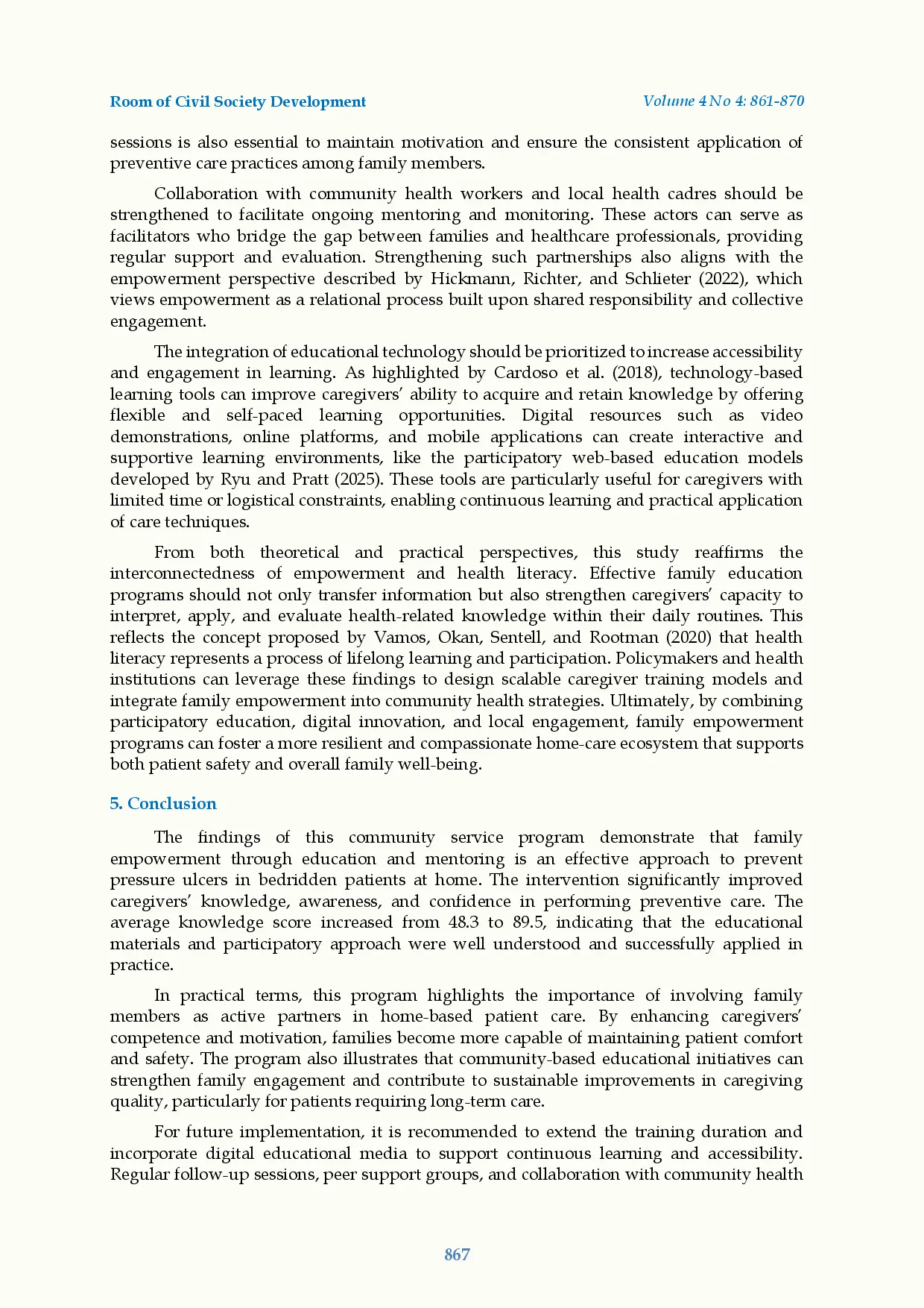 juris Family Empowerment for Pressure Ulcer Prevention in Bedridden Patients at Home in Bababulo Village