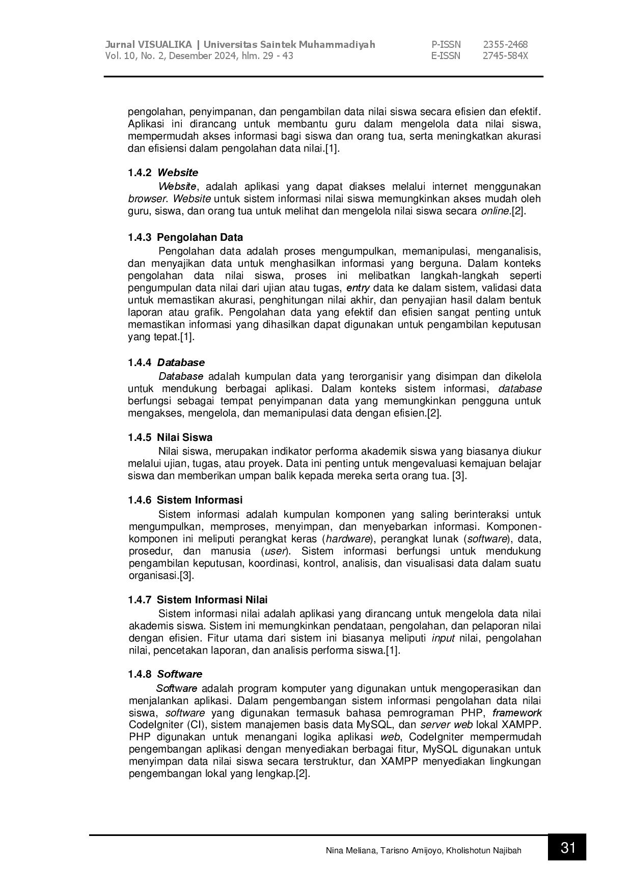 juris Sistem Informasi Nilai Siswa Berbasis Website Pada SMPN 125 Jakarta Barat