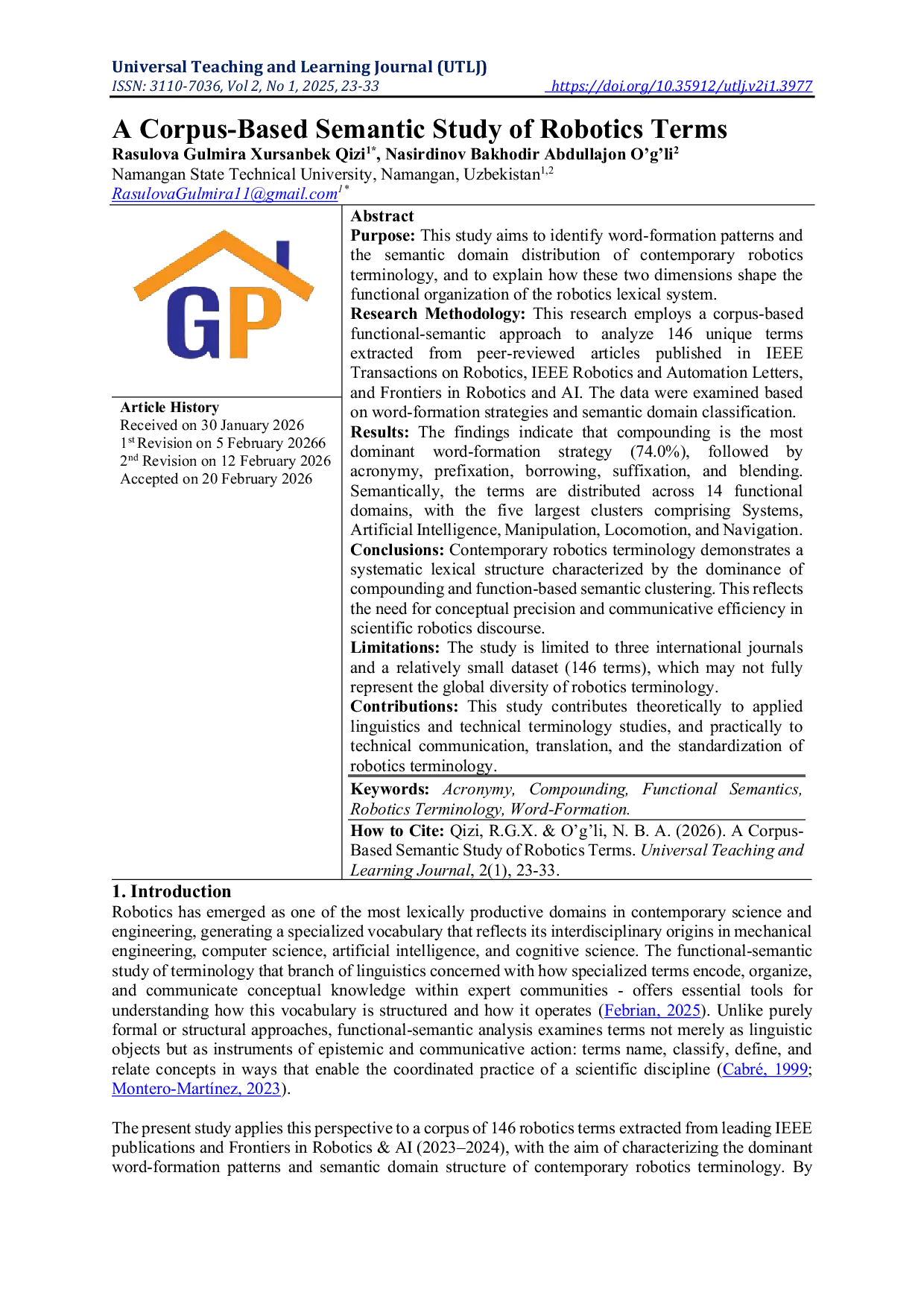 JURIS A Corpus Based Semantic Study of Robotics Terms