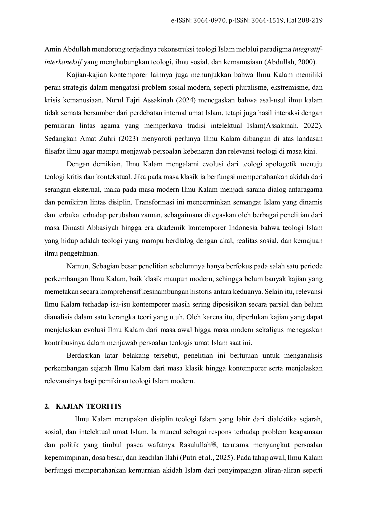 JURIS Sejarah dan Perkembangan Ilmu Kalam