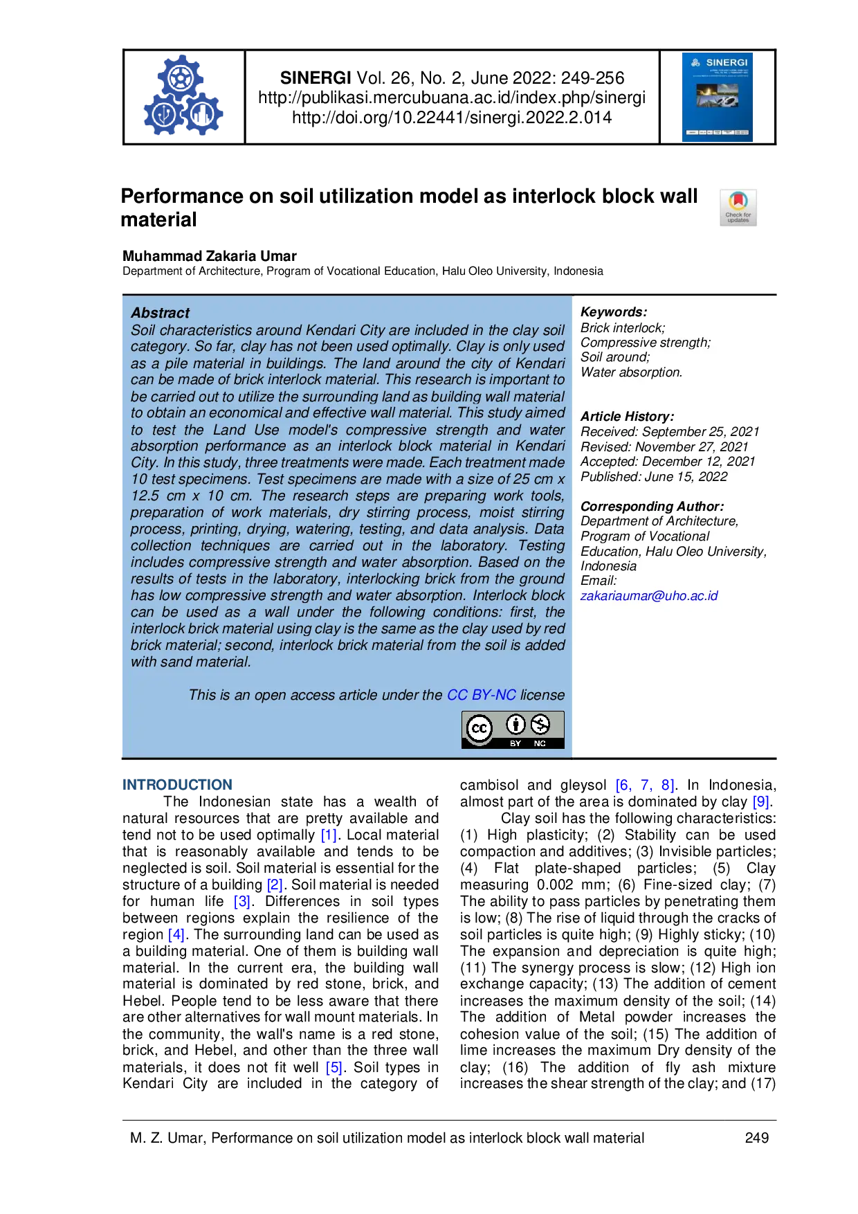 JURIS Performance on soil utilization model as interlock block wall material