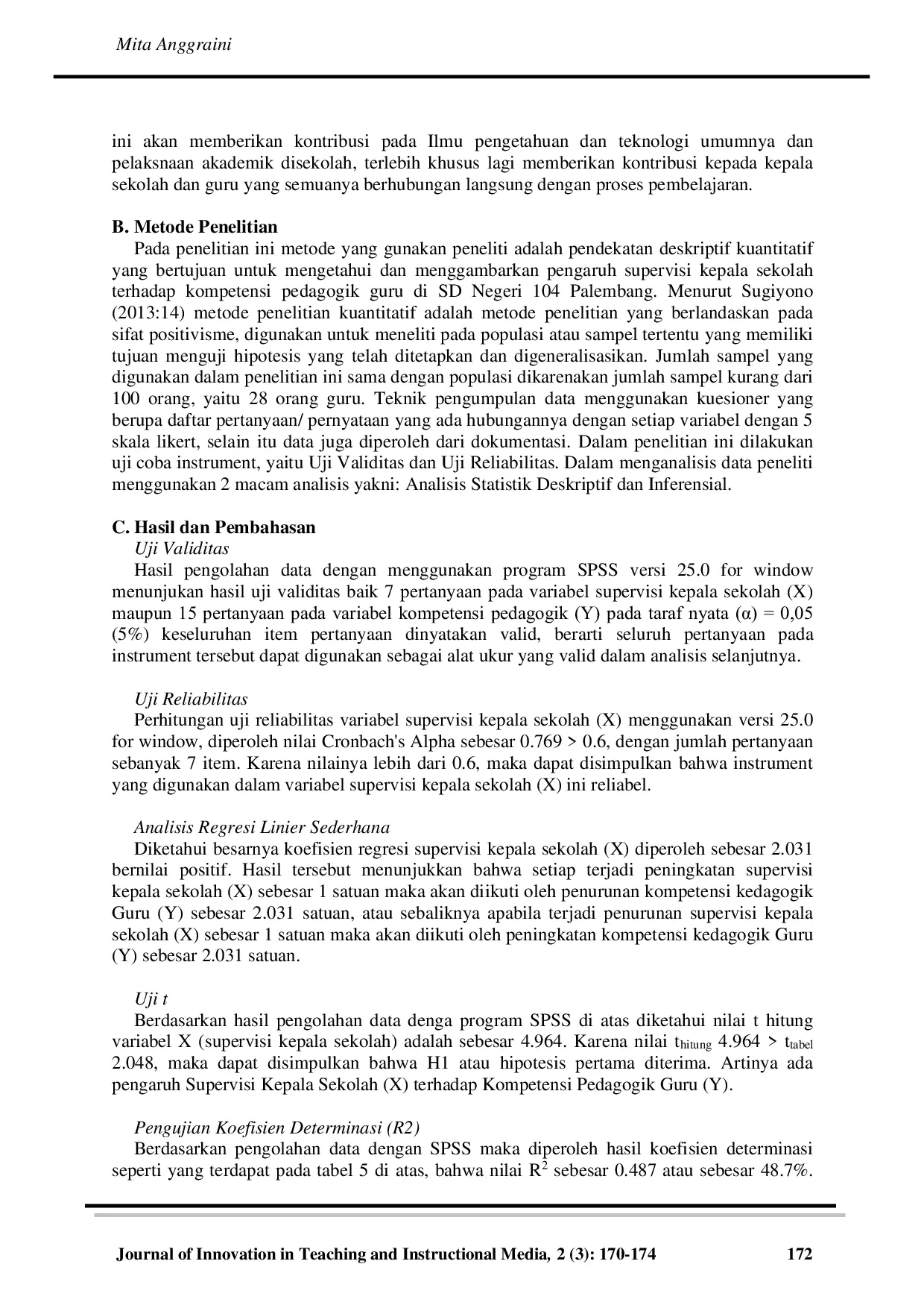 JURIS Pengaruh Supervisi Kepala Sekolah terhadap Kompetensi Pedagogik Guru