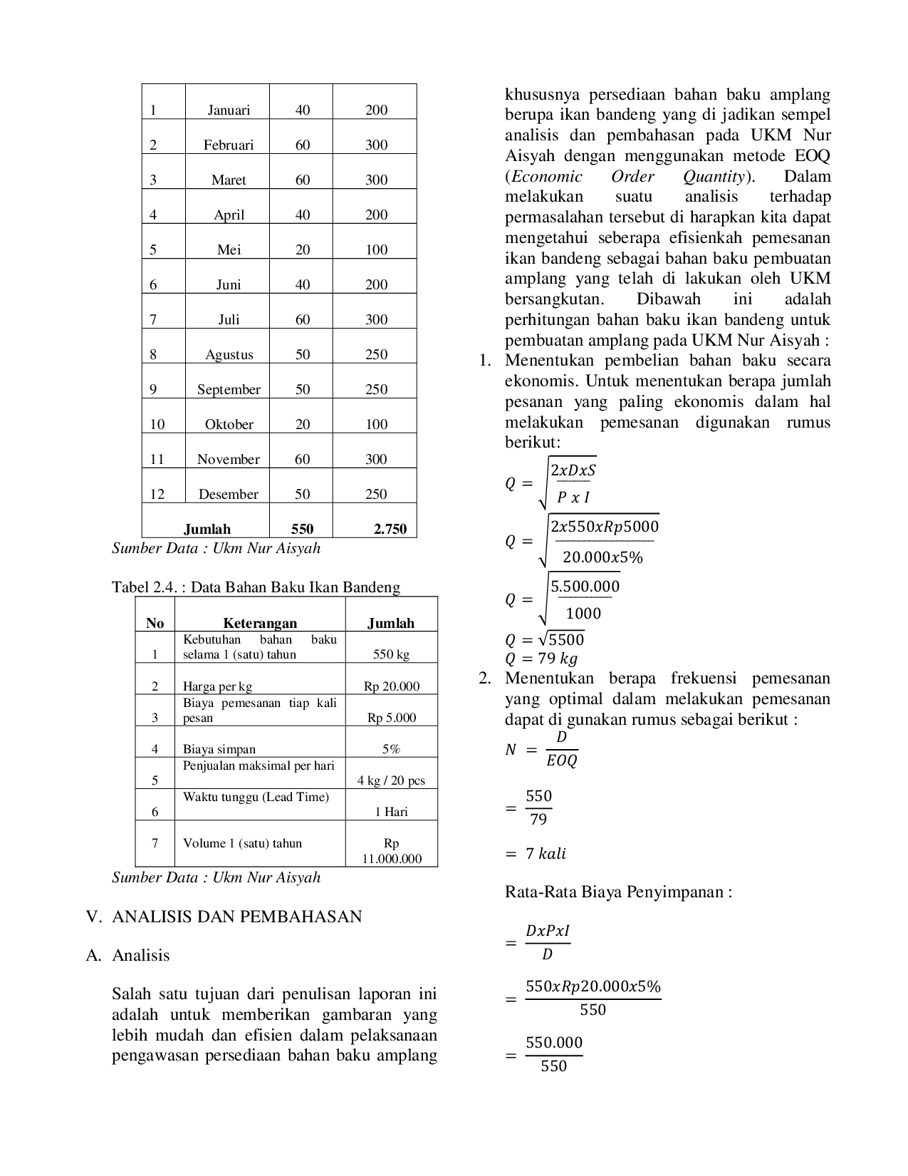 JURIS Analisis Pelaksanaan Pengawasan Persediaan Bahan Baku Amplang untuk Menunjang Proses Produksi pada UKM Nur Aisyah di Muara Badak