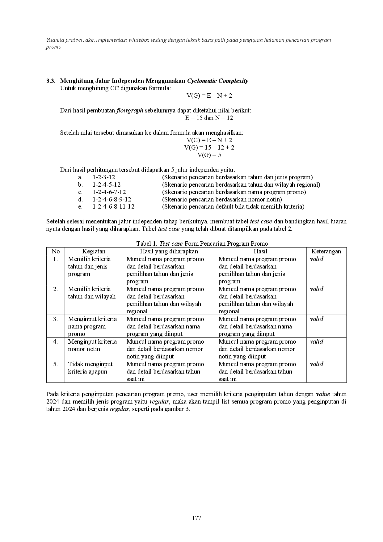 juris Implementasi Whitebox Testing Dengan Teknik Basis Path Pada Pengujian Halaman Pencarian Program Promo