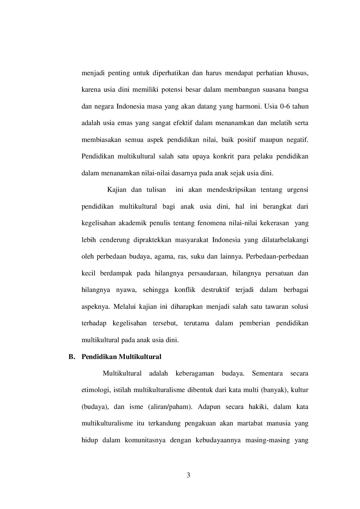 JURIS Urgensi Pendidikan Multikultural Bagi Anak Usia Dini