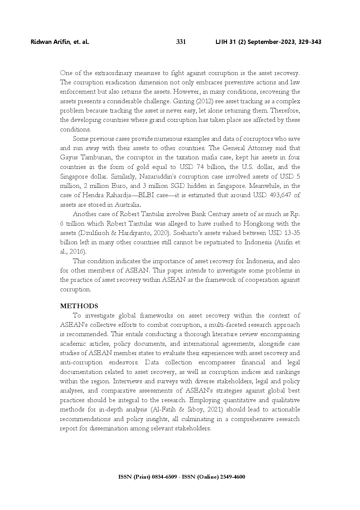juris Collaborative efforts in ASEAN for global asset recovery frameworks to combat corruption in the digital era