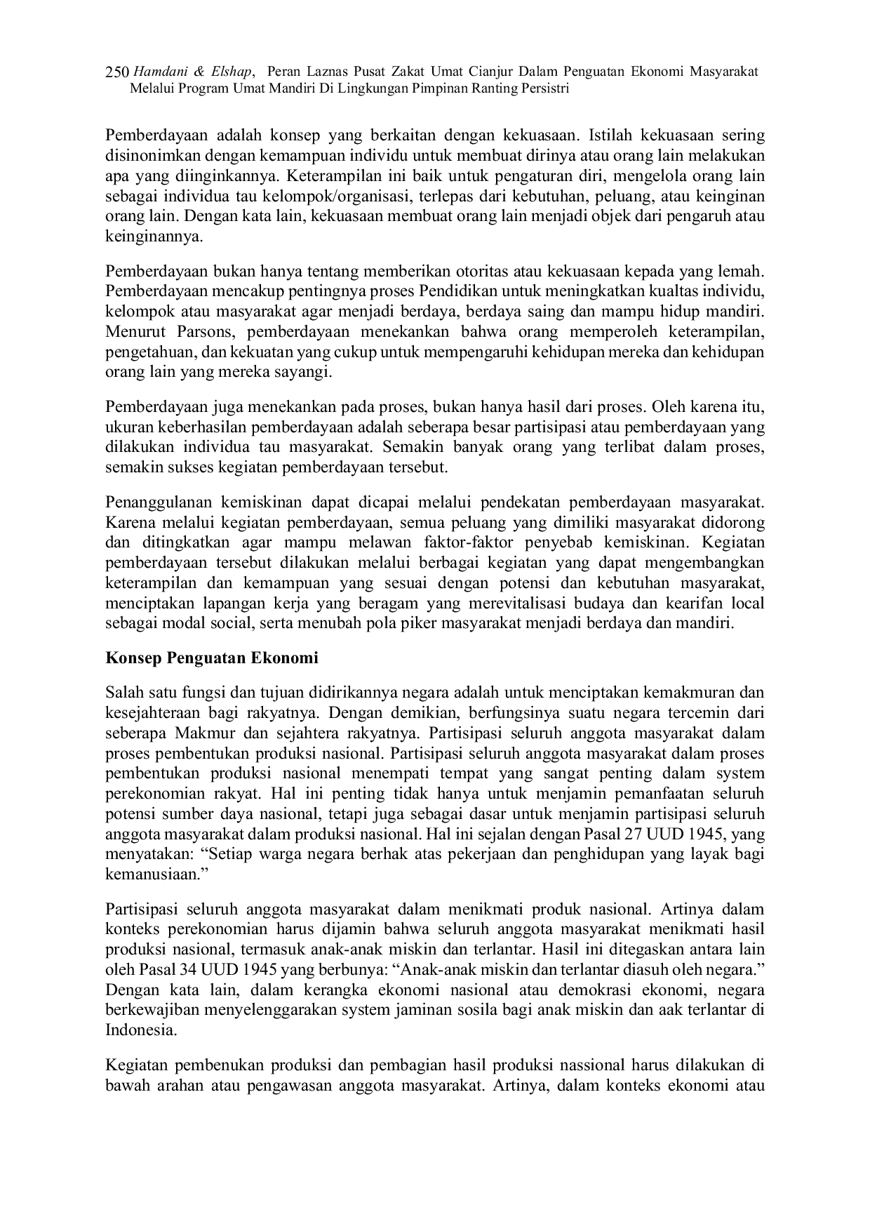 JURIS Peran Laznas Pusat Zakat Umat Cianjur Dalam Penguatan Ekonomi Masyarakat Melalui Program Umat Mandiri Di Lingkungan Pimpinan Ranting Persistri